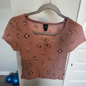 Pink Crop Top Flowery